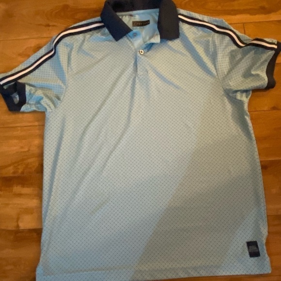 PGA Golf Tour Men’s Blue Mosaic Pattern Polo Shirt - Picture 7 of 8